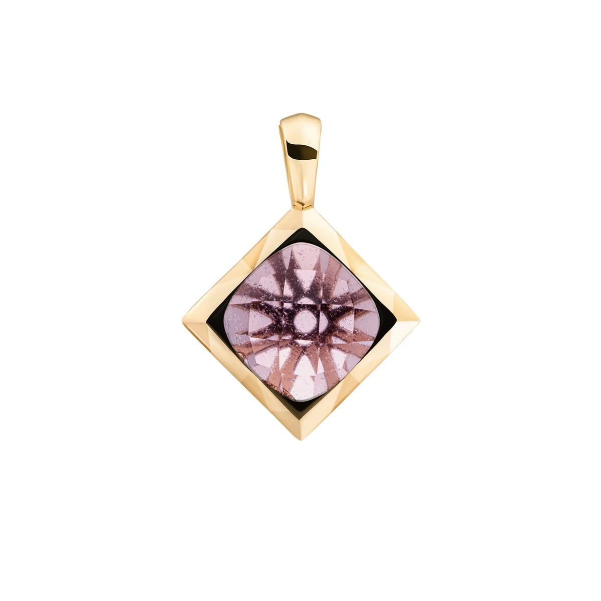 Sparkling Jewels hanger Aubergine Quartz Cushion Cut Amulet - Gold SPG32-G59 - PansiteNederland.nl