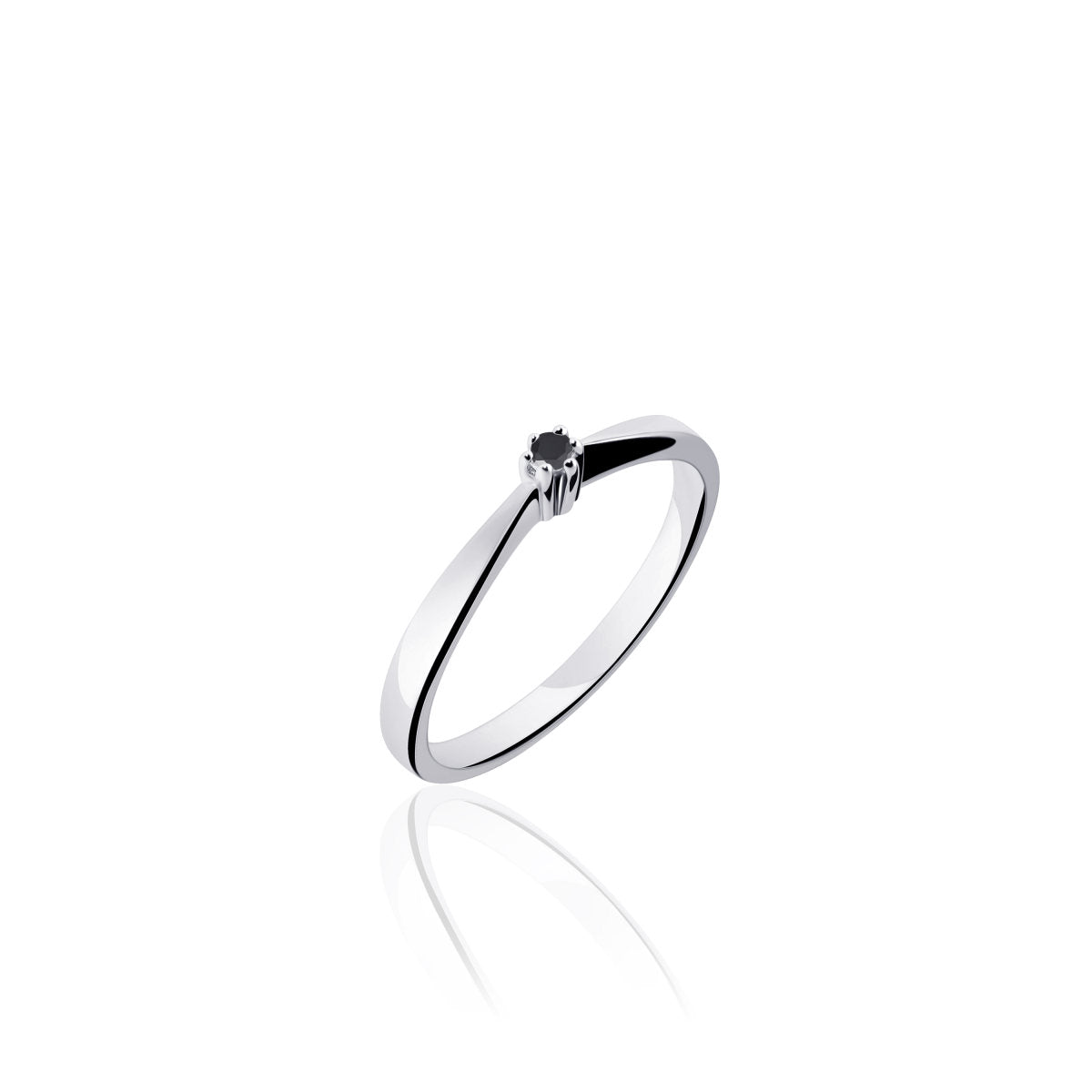 Gisser Ring Zilver Gerhodineerd Zirkonia Wit – SPR01
