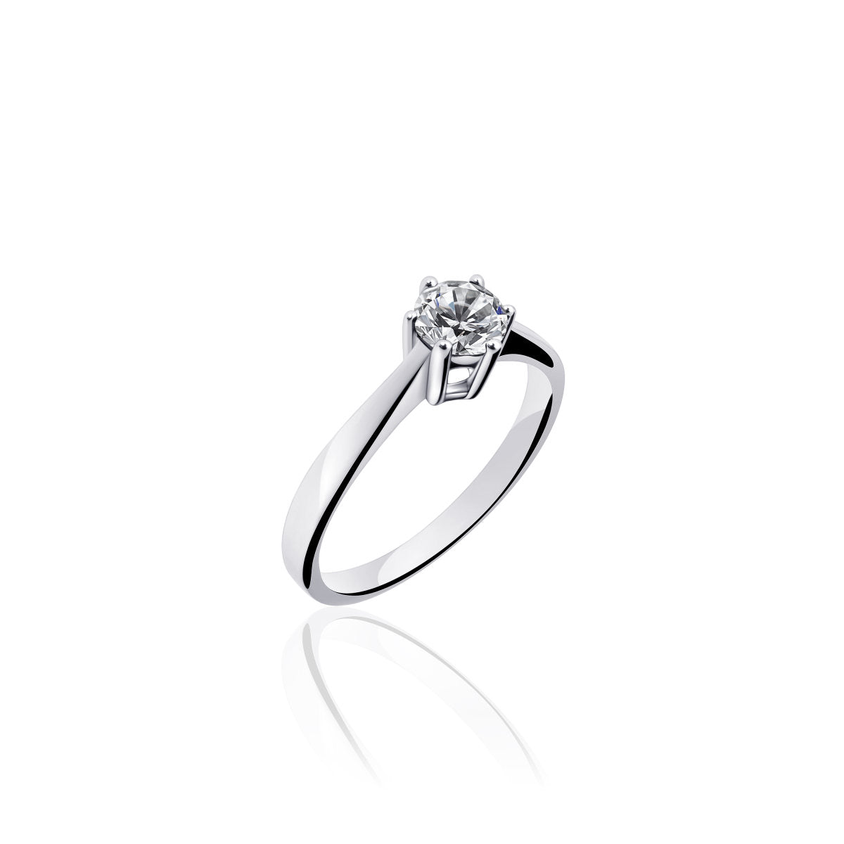 Gisser Ring Zilver Gerhodineerd Zirkonia Wit – SPR04