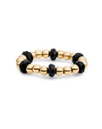 Sparkling Jewels Ring Facet Roundel Onyx Gold SRI-G-RDL-G07