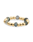 Sparkling Jewels Ring Facet Roundel Labradorite Gold SRI-G-RDL-G18