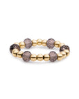 Sparkling Jewels Ring Facet Roundel Smokey Quartz Gold SRI-G-RDL-G23