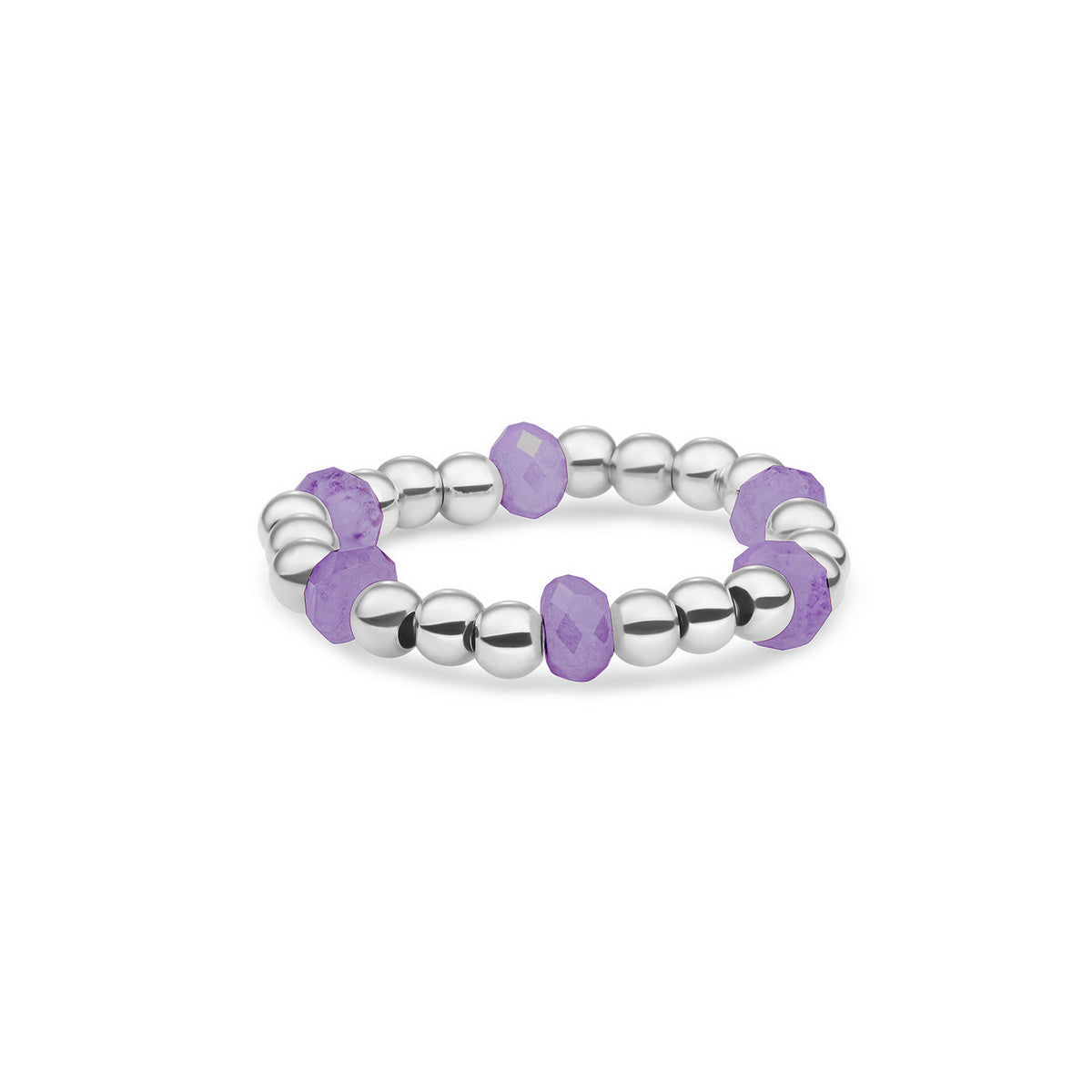 Sparkling Jewels Ring Amethist SRI-S-RDL-G05 Zilverkleurig