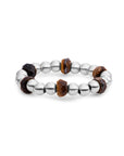 Sparkling Jewels Ring Facet Roundel Tiger Eye Silver SRI-S-RDL-G09