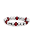 Sparkling Jewels Ring Facet Roundel Ruby Quartz Silver SRI-S-RDL-G50