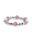 Sparkling Jewels Ring Facet Roundel Pink Opalite Silver SRI-S-RDL-G66