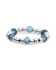 Sparkling Jewels Ring Facet Roundel Ocean Topaz Quartz Silver SRI-S-RDL-G67