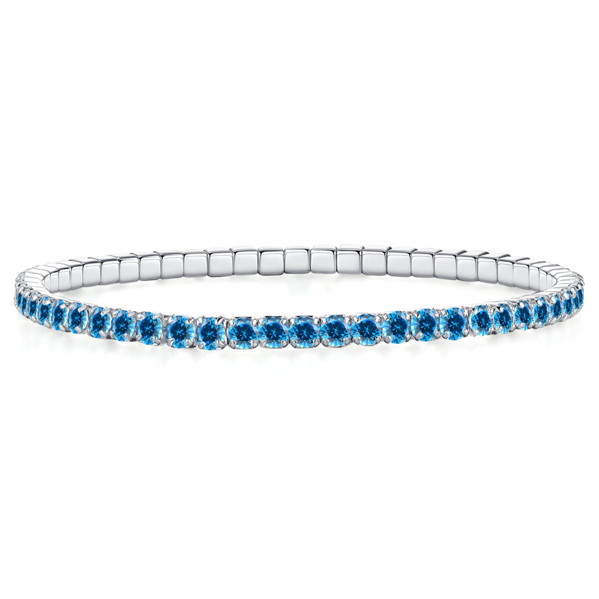 Gisser Armband Zilver Gerhodineerd Zirkonia Lichtblauw – ST2.5B