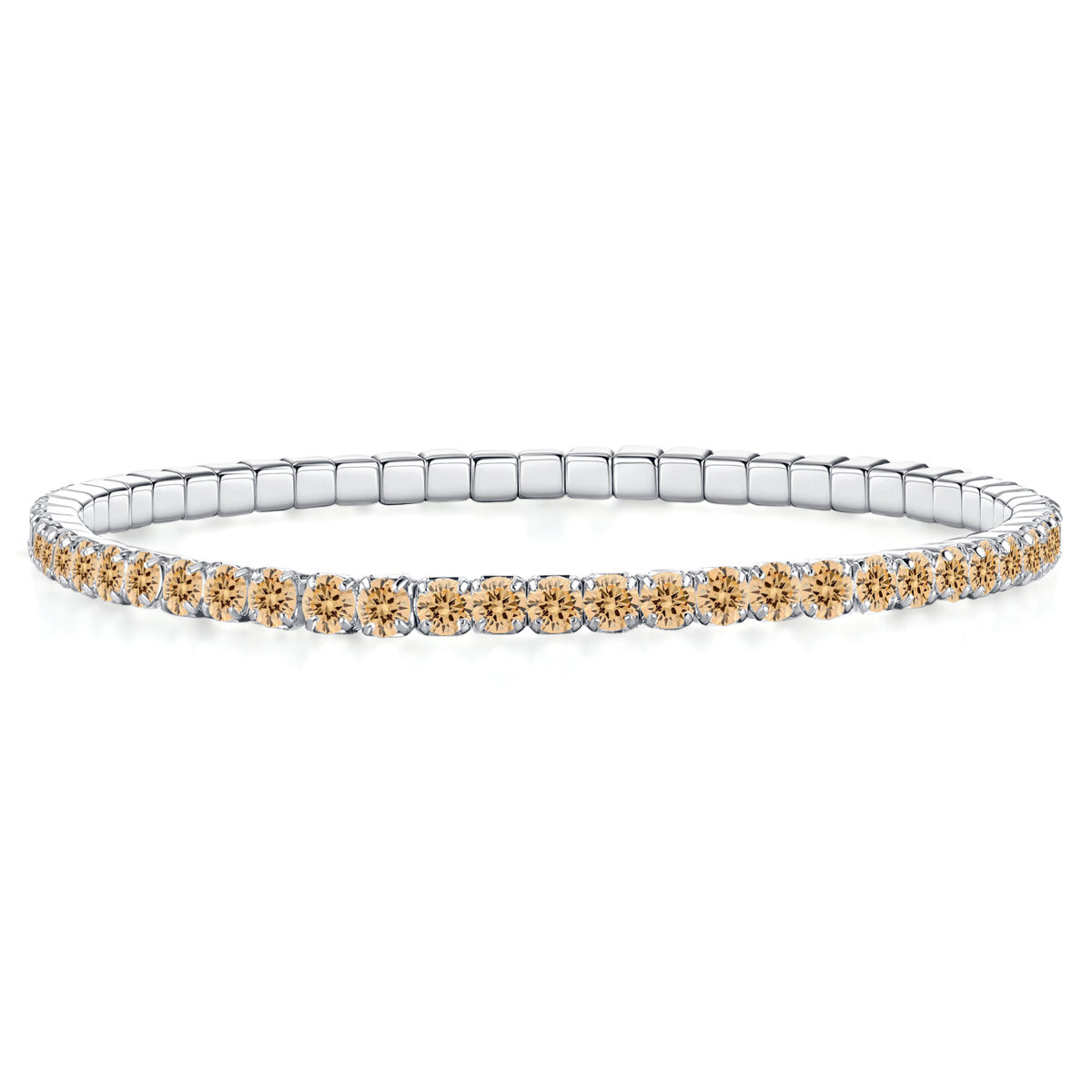 Gisser Armband Zilver Gerhodineerd Zirkonia Champagne – ST2.5CP
