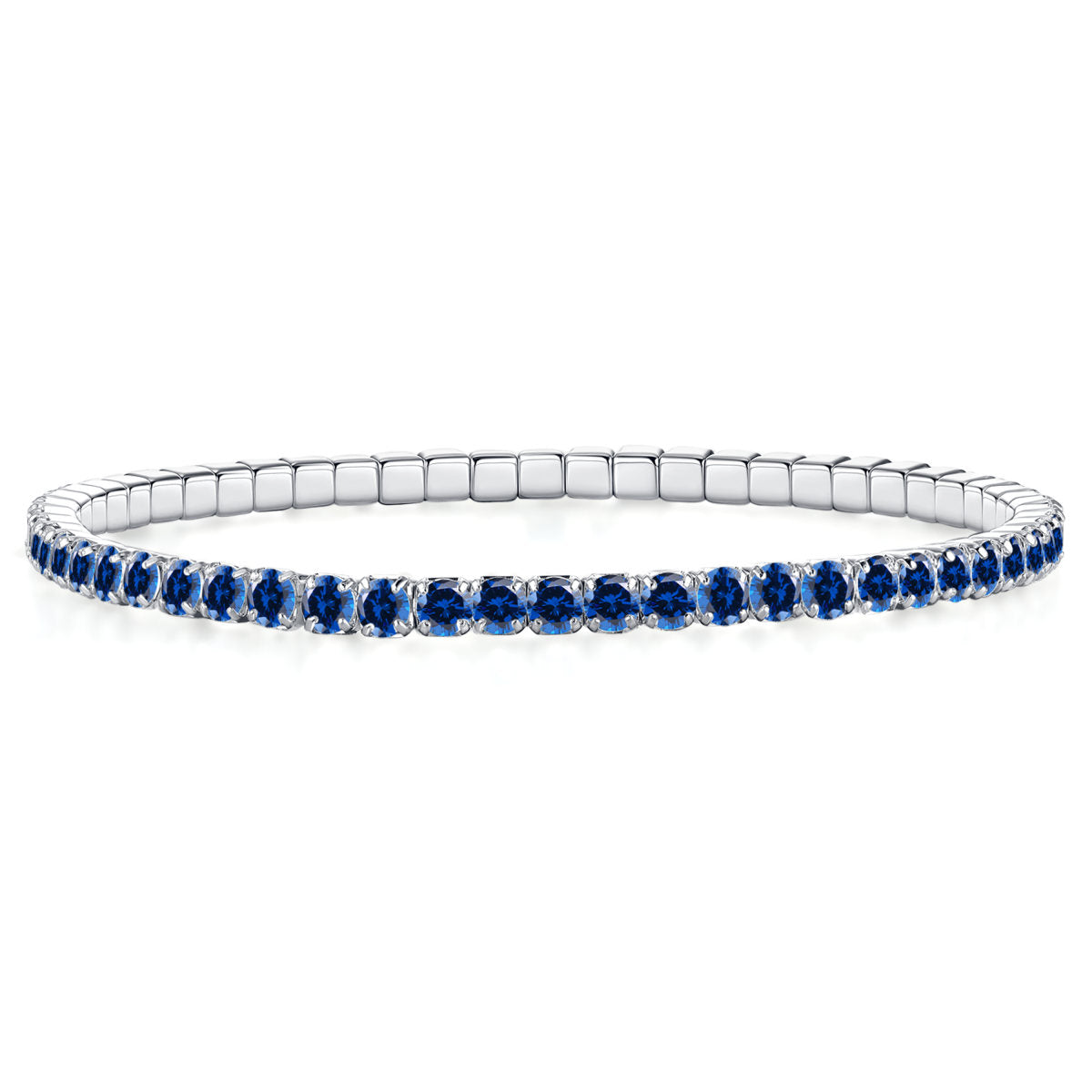 Gisser Armband Zilver Gerhodineerd Zirkonia Donkerblauw – ST2.5DB