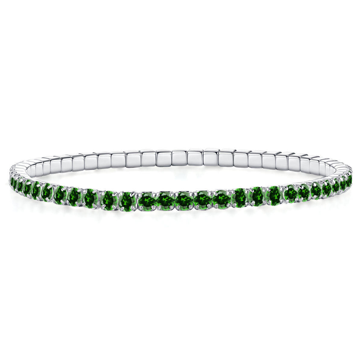 Gisser Armband Zilver Gerhodineerd Zirkonia Groen – ST2.5G