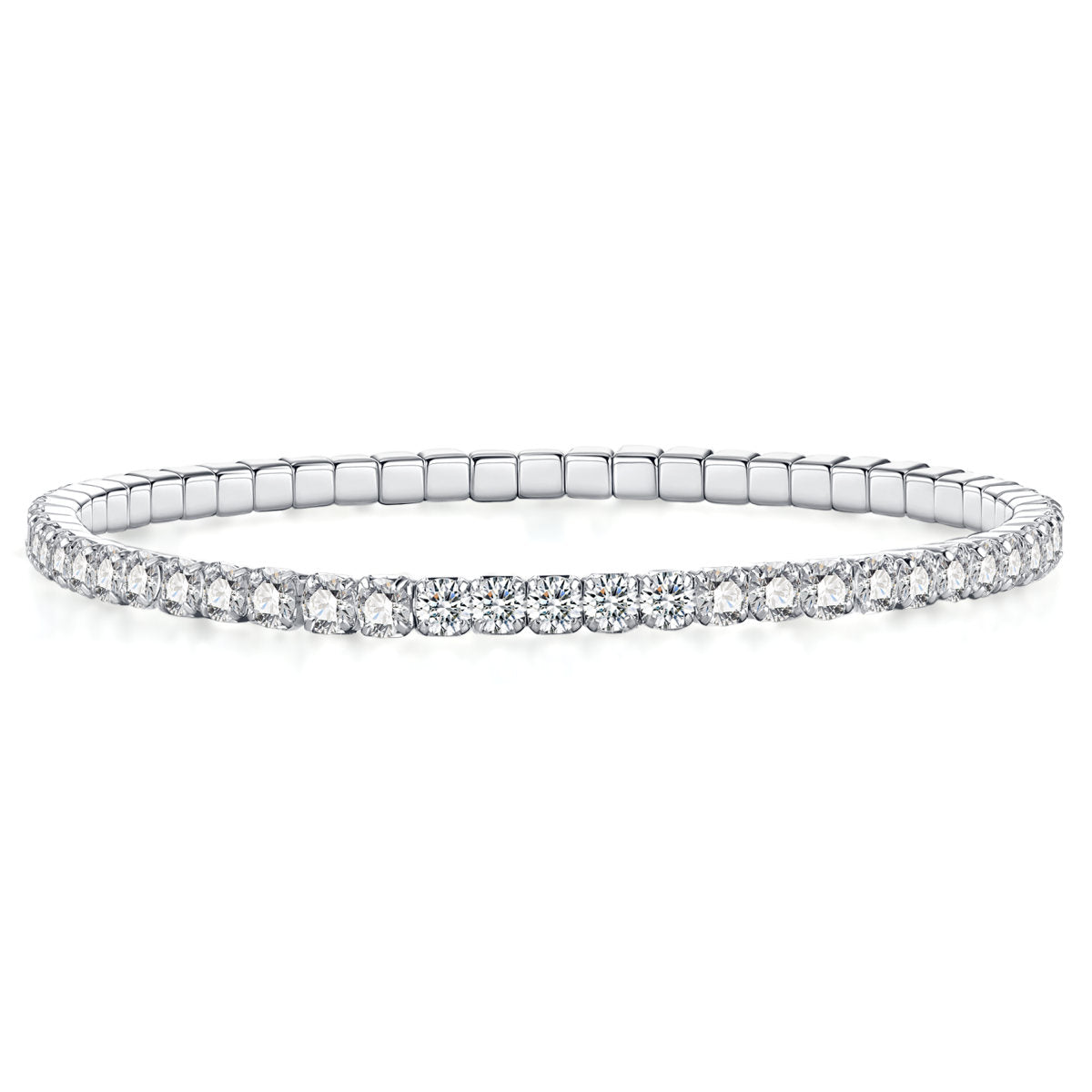 Gisser Armband Zilver Gerhodineerd Zirkonia Wit – ST2.5W