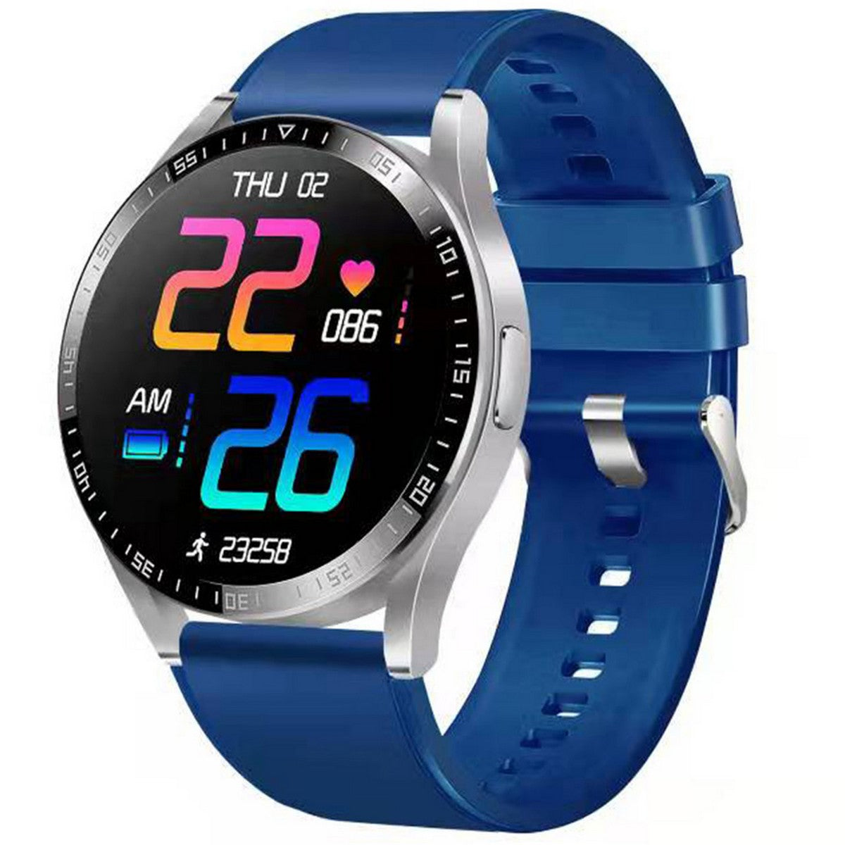 Smarty SW019F Smartwatch Blauw 46 mm, exclusief en kwalitatief hoogwaardig. Ontdek nu!