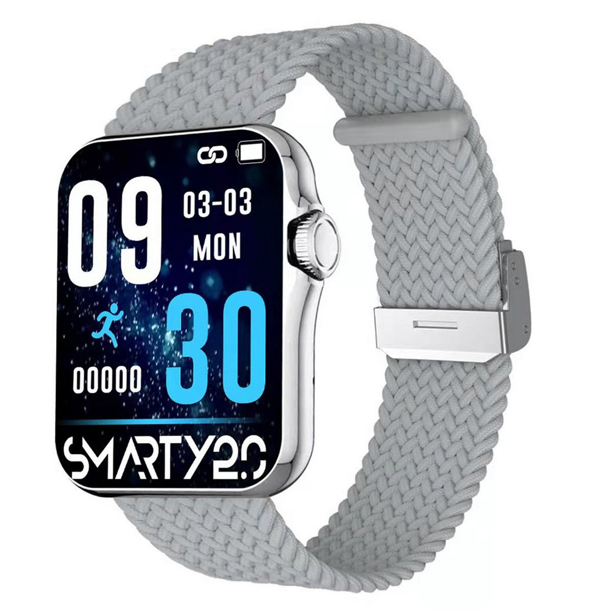 Smarty SW028C04 Smartwatch Effen Grijs Stretch 43mm, exclusief en kwalitatief hoogwaardig. Ontdek nu!