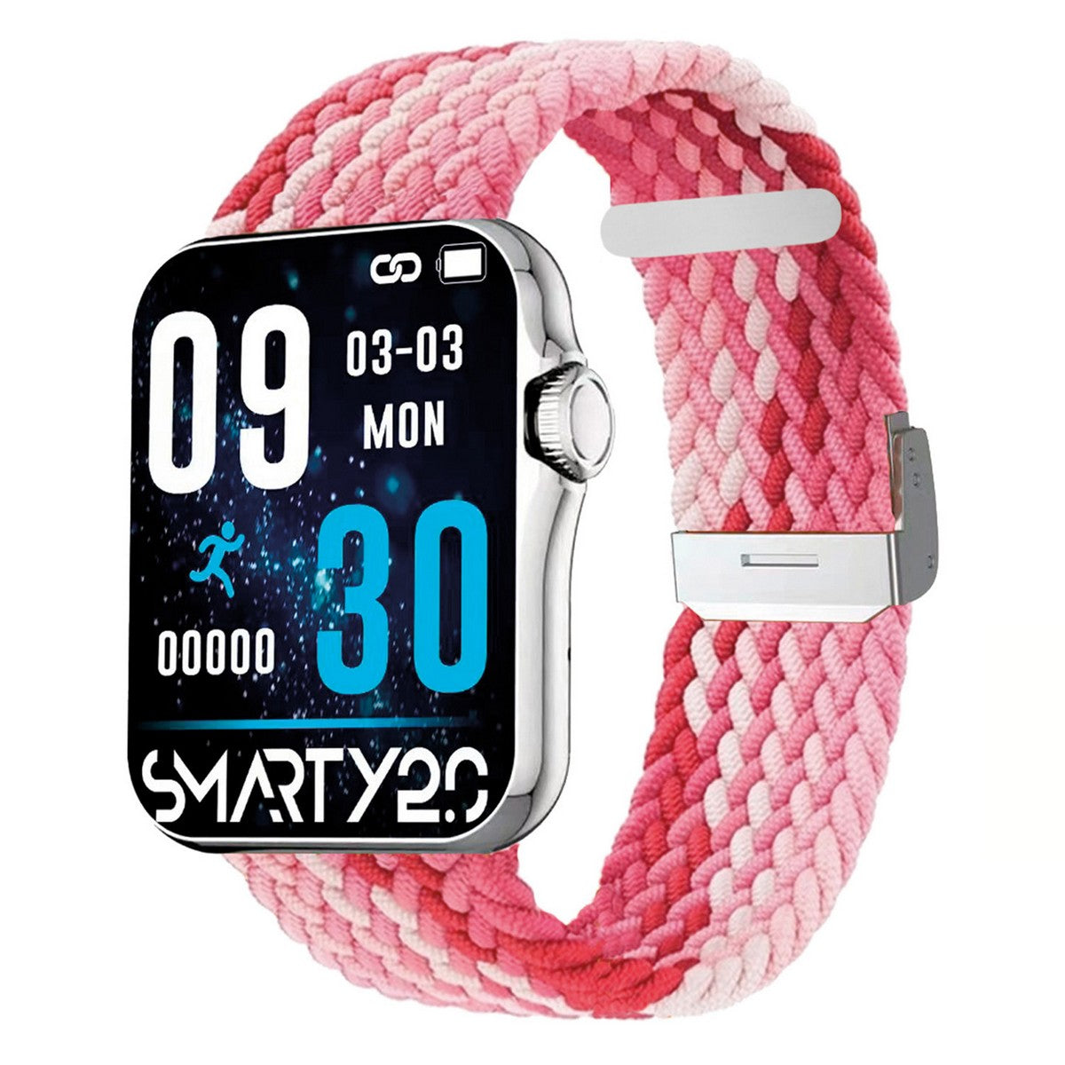 Smarty SW028C09 Smartwatch Roze Rood Stretch 43mm, exclusief en kwalitatief hoogwaardig. Ontdek nu!