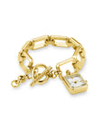 Rosefield horloge SWGSG-O52 The Octagon Charm Chain White Gold