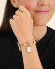 Rosefield horloge SWGSG-O52 The Octagon Charm Chain White Gold