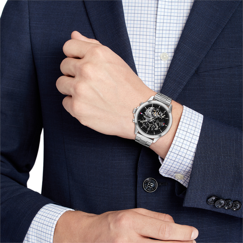 Tommy Hilfiger Horloge TH1710477 Heren Zilverkleurig 44 mm