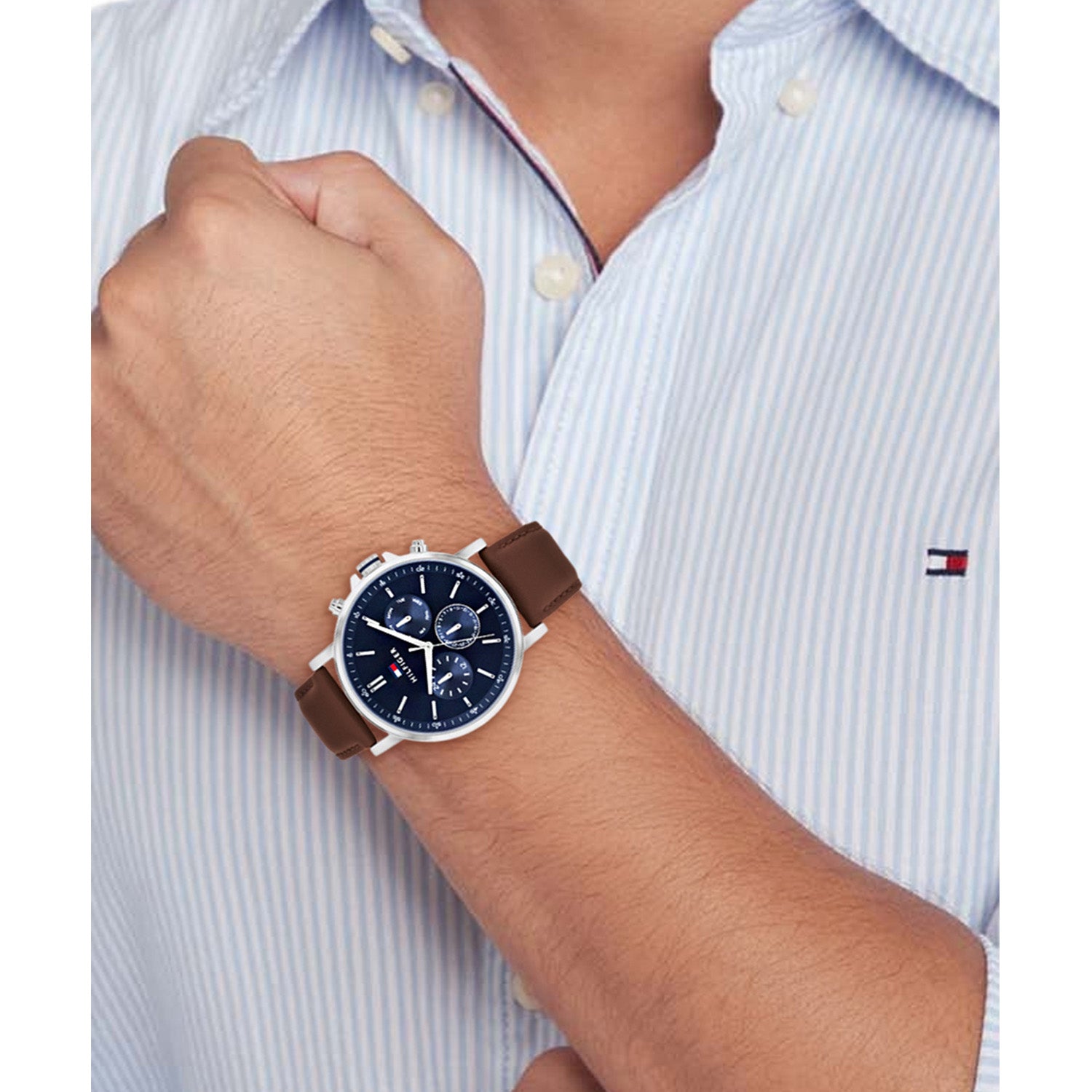 Tommy Hilfiger Horloge TH1710585 Heren Zilverkleurig 44 mm