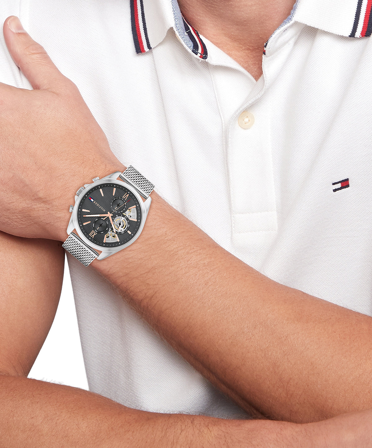 Tommy Hilfiger Horloge TH1710646 Heren Zilverkleurig 44 mm