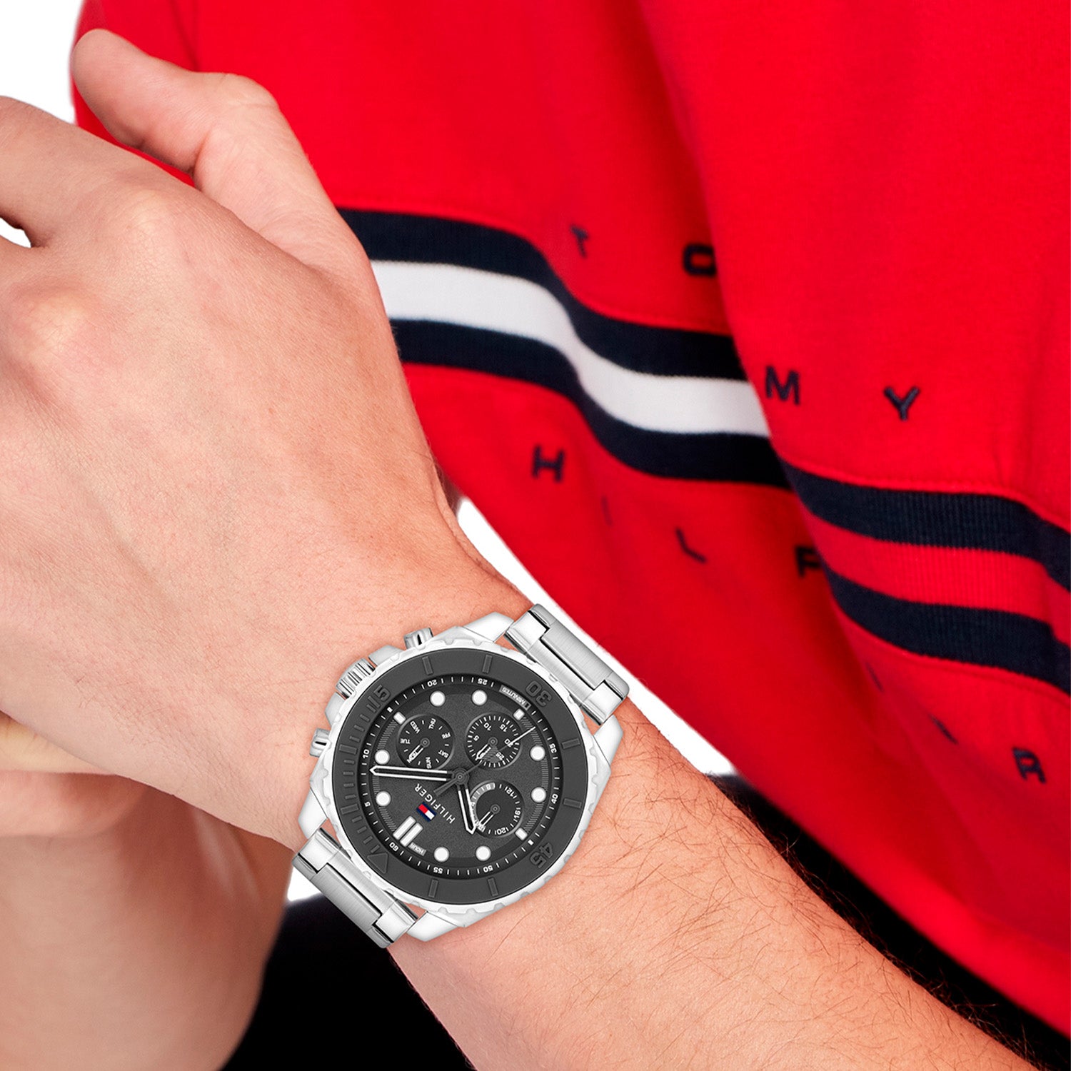 Tommy Hilfiger Horloge TH1710689 Heren Zilverkleurig 48 mm