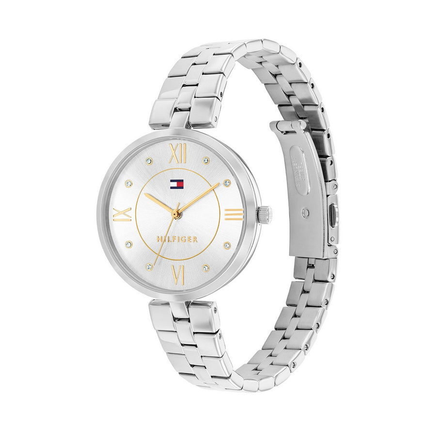 Tommy Hilfiger TH1782683 Horloge Dames Zilverkleurig 40mm, exclusief en kwalitatief hoogwaardig. Ontdek nu!