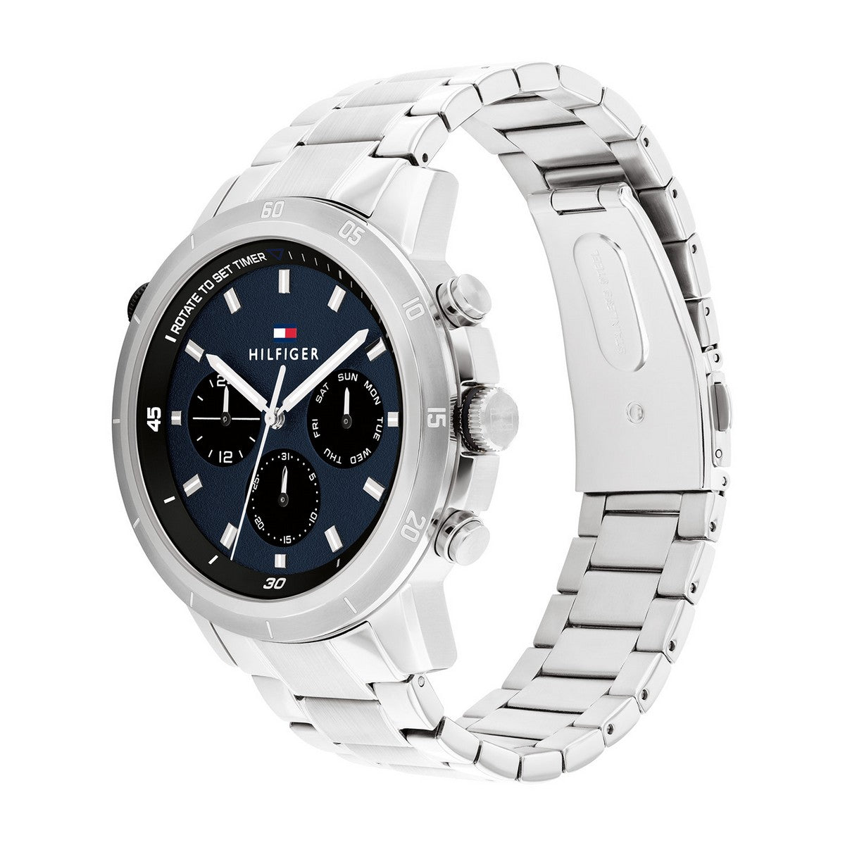 Tommy Hilfiger TH1792104 Horloge Heren Zilverkleurig 46mm, exclusief en kwalitatief hoogwaardig. Ontdek nu!