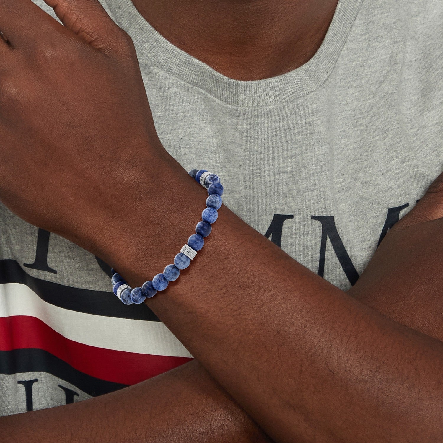 Tommy Hilfiger Jewels TJ2790436 Armband Heren Sodaliet Beads 18,5cm