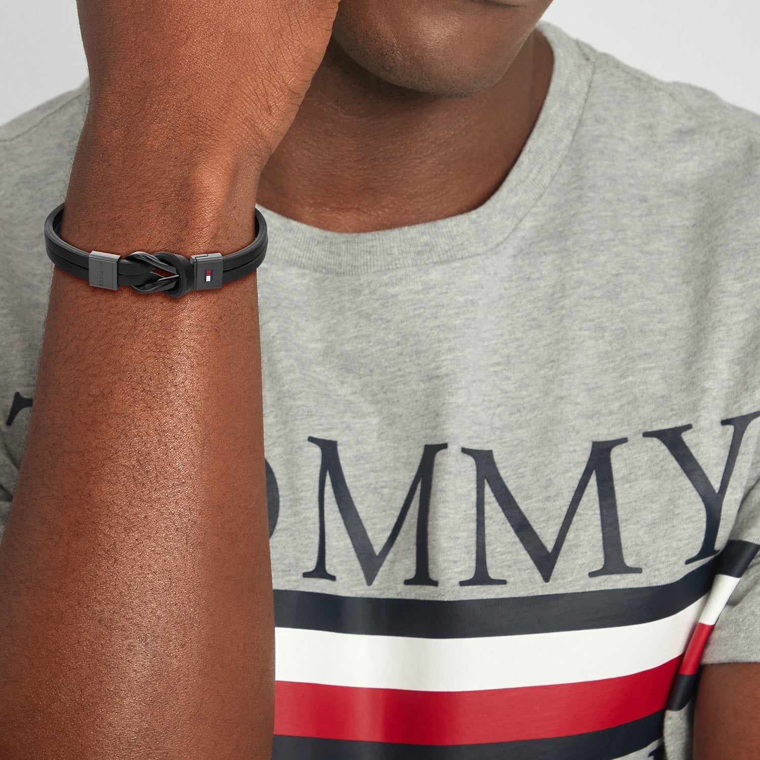 Tommy Hilfiger Jewels TJ2790442 Armband Leer Zwart Heren 20cm