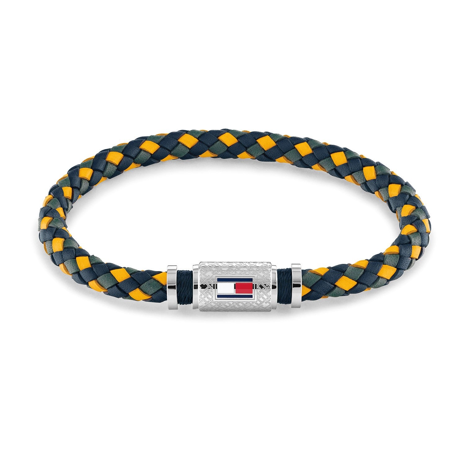 Tommy Hilfiger Jewels TJ2790455 Armband Leer Groen Geel Heren 19cm