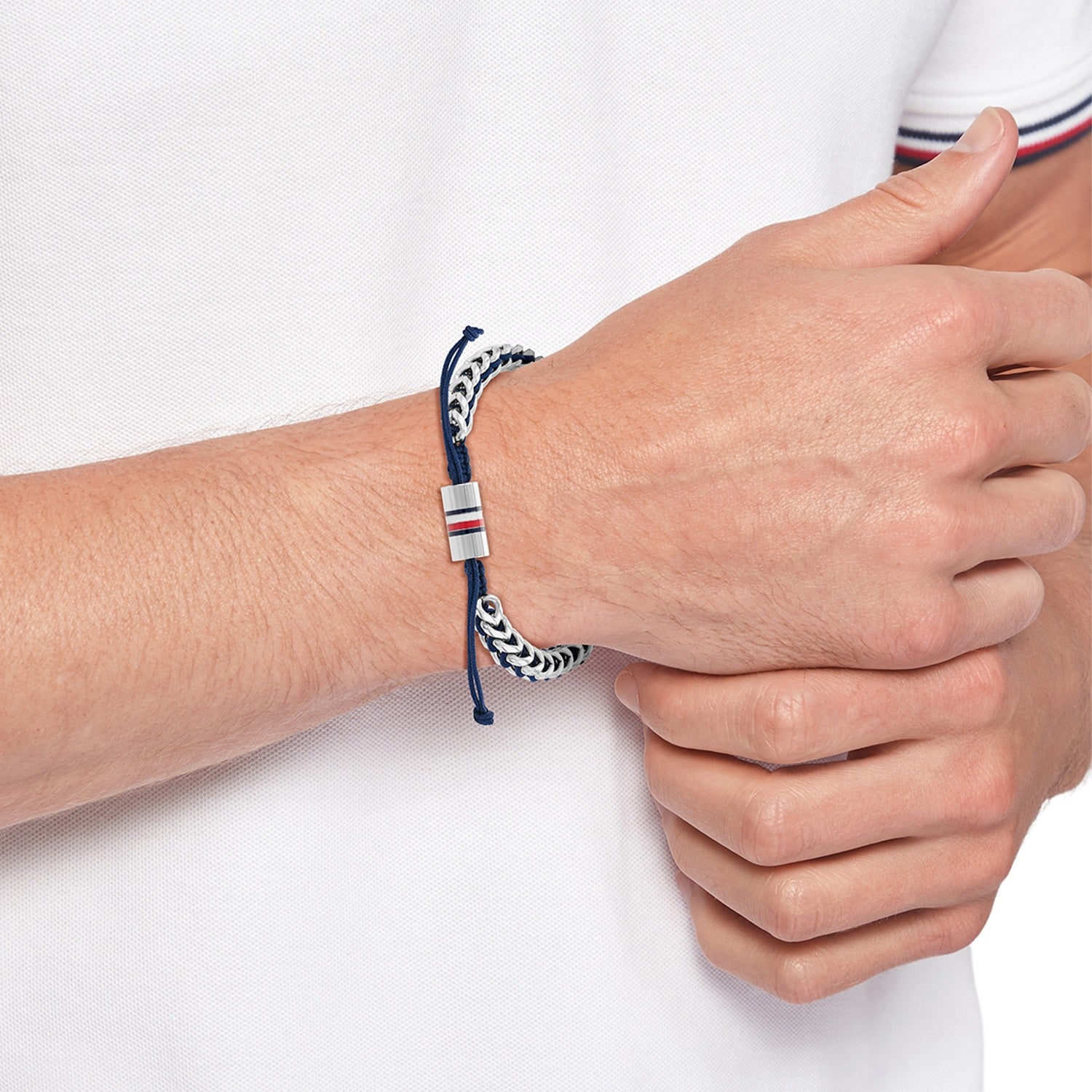 Tommy Hilfiger Jewels TJ2790511 Armband Heren Staal Nylon 19,5cm