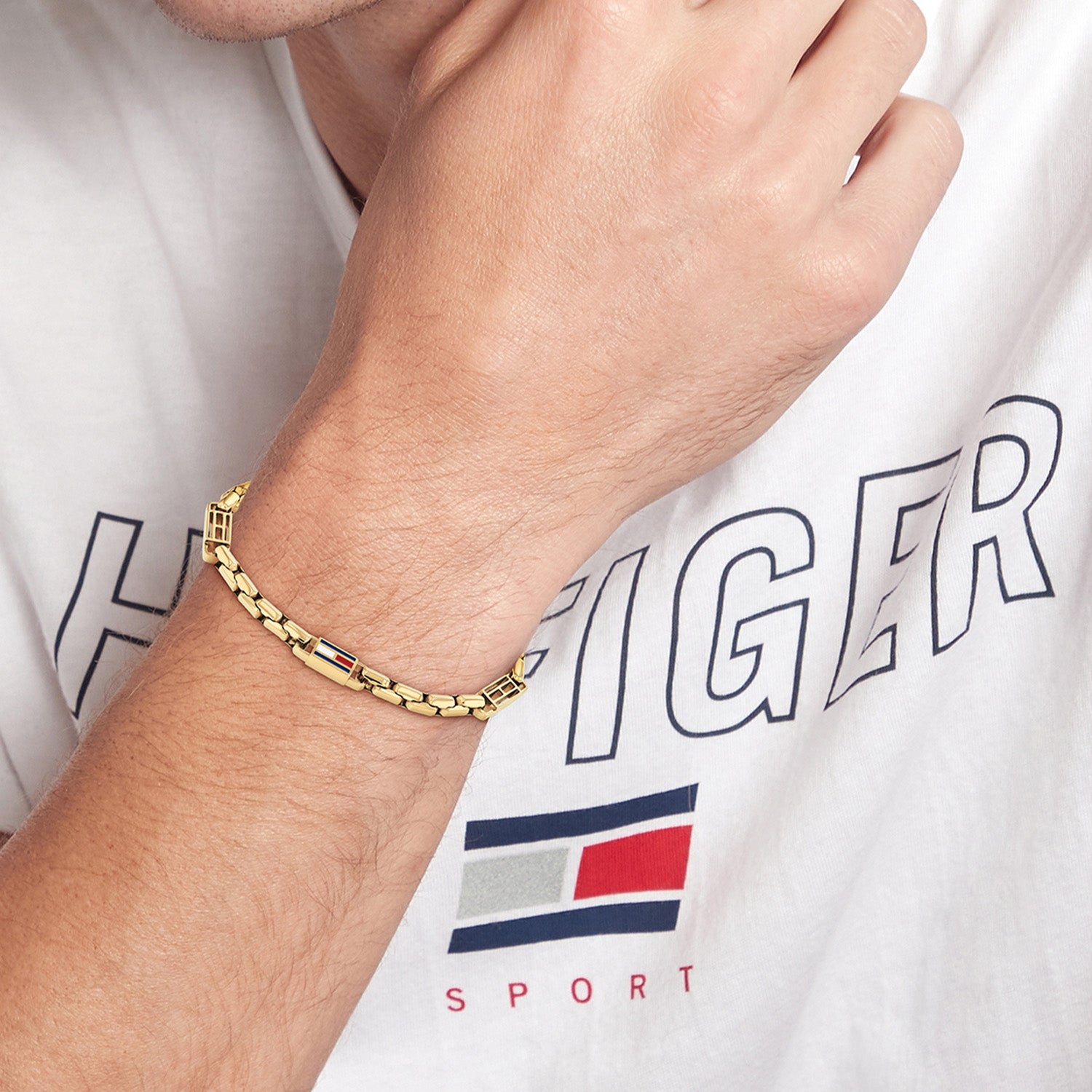 Tommy Hilfiger Jewels TJ2790675 Armband Heren 3D Flag Gp 19cm