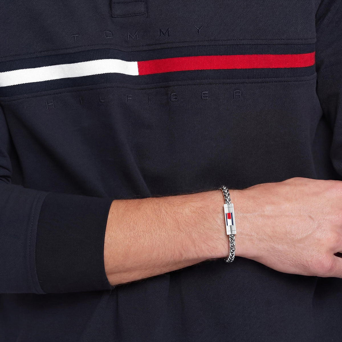 Tommy Hilfiger TJ2790743 Heren Armband Zilverkleurig