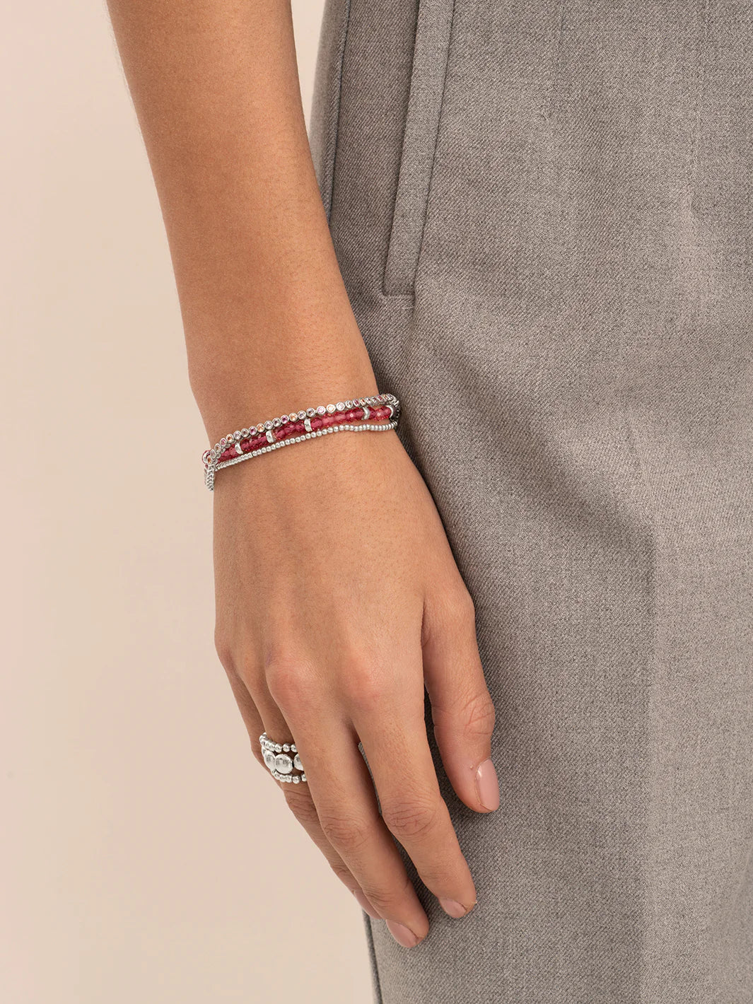 Sparkling Jewels armband Tennis Round CZ rhodium plated - Silver - LK-TBS-02 - PansiteNederland.nl