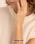 Sparkling Jewels armband Flora Disc Silver - White CZ SB-S-4MM-FLOWER
