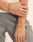 Sparkling Jewels armband | Fuchsia Quartz Bold Mix - Gold BLK01G-G51 - PansiteNederland.nl
