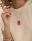 Sparkling Jewels armband | Fuchsia Quartz Bold Mix - Gold BLK01G-G51 - PansiteNederland.nl