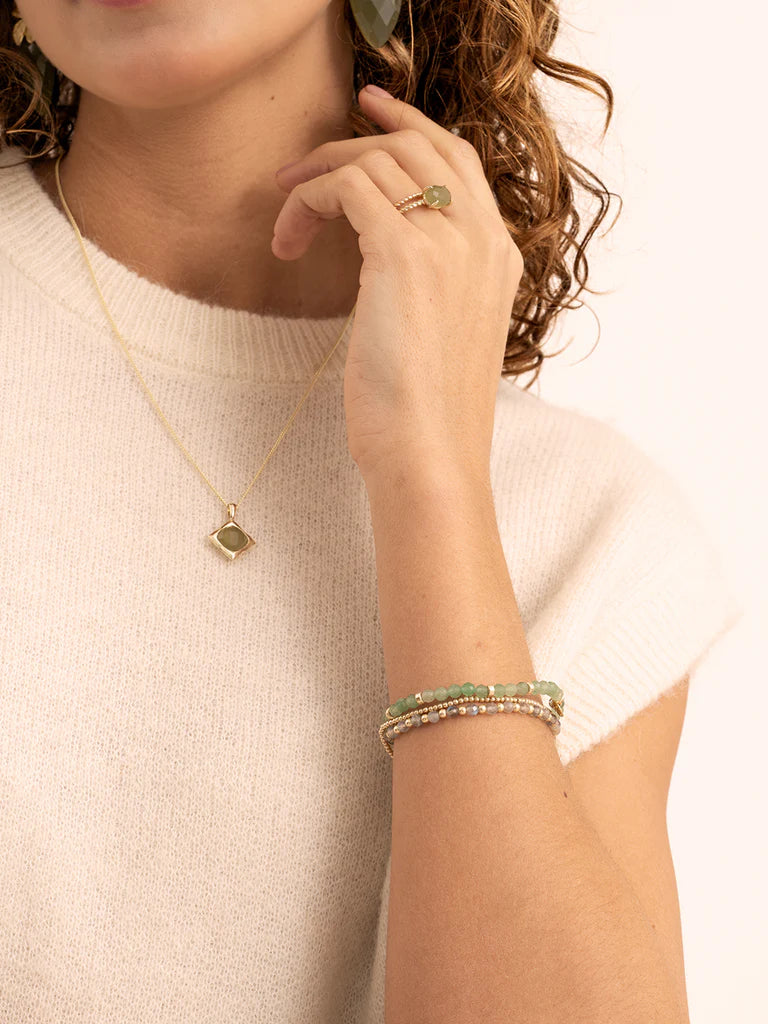 Sparkling Jewels armband Lime Jade Roundel Interstellar - Gold SBG-GEM64-MIX-RDL - PansiteNederland.nl