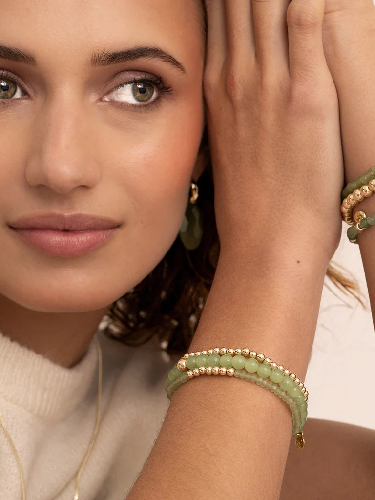 Sparkling Jewels armband Lime Jade Reverse Universe - Gold - 4mm SB-G-4MM-RLI-G64 - PansiteNederland.nl