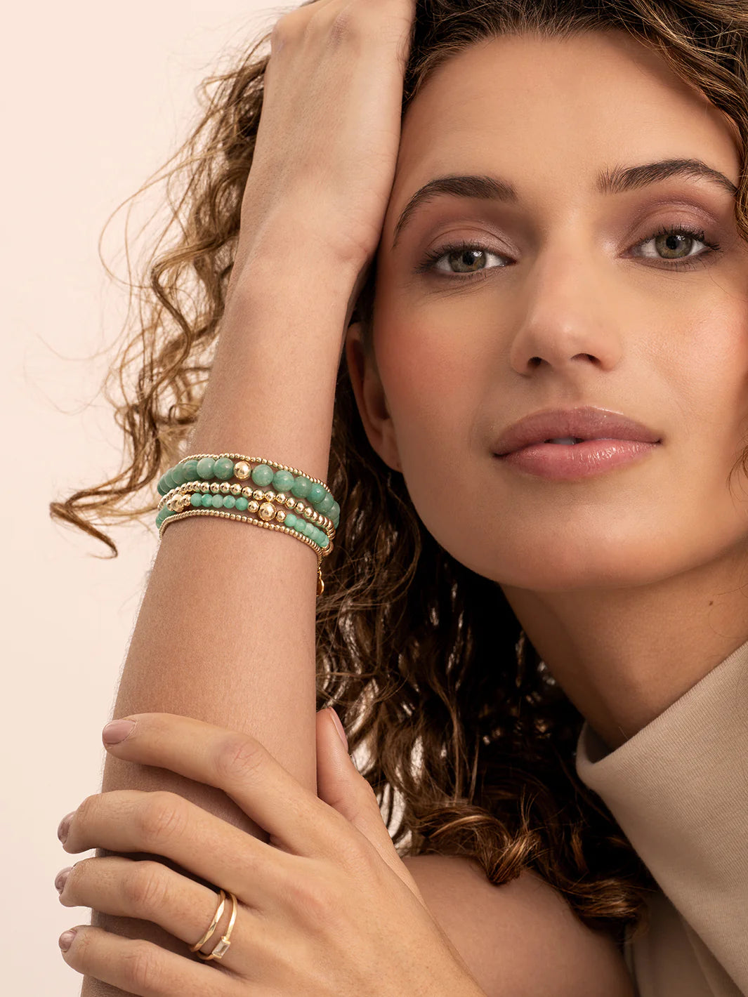 Sparkling Jewels Armband | Rich Green Amazonite Bold Mix - Gold BLK01G-G57 - PansiteNederland.nl