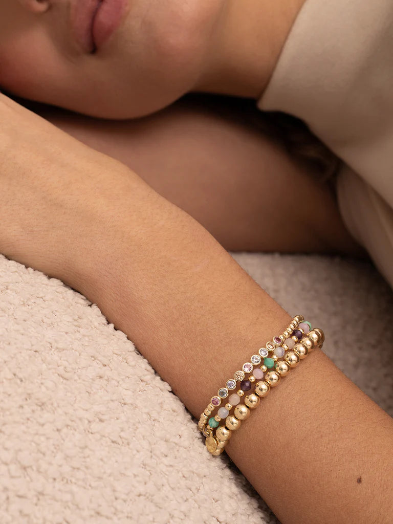 Sparkling Jewels armband Crystal Tube - Gold - Multi CZ SB-G-3MM-TB05 - PansiteNederland.nl