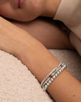 Sparkling Jewels armband Crystal Tube - Silver - Multi CZ SB-S-3MM-TB05
