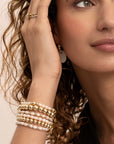 Sparkling Jewels armband Pearl Roundel Interstellar - Gold SBG-PEARL-MIX-RDL