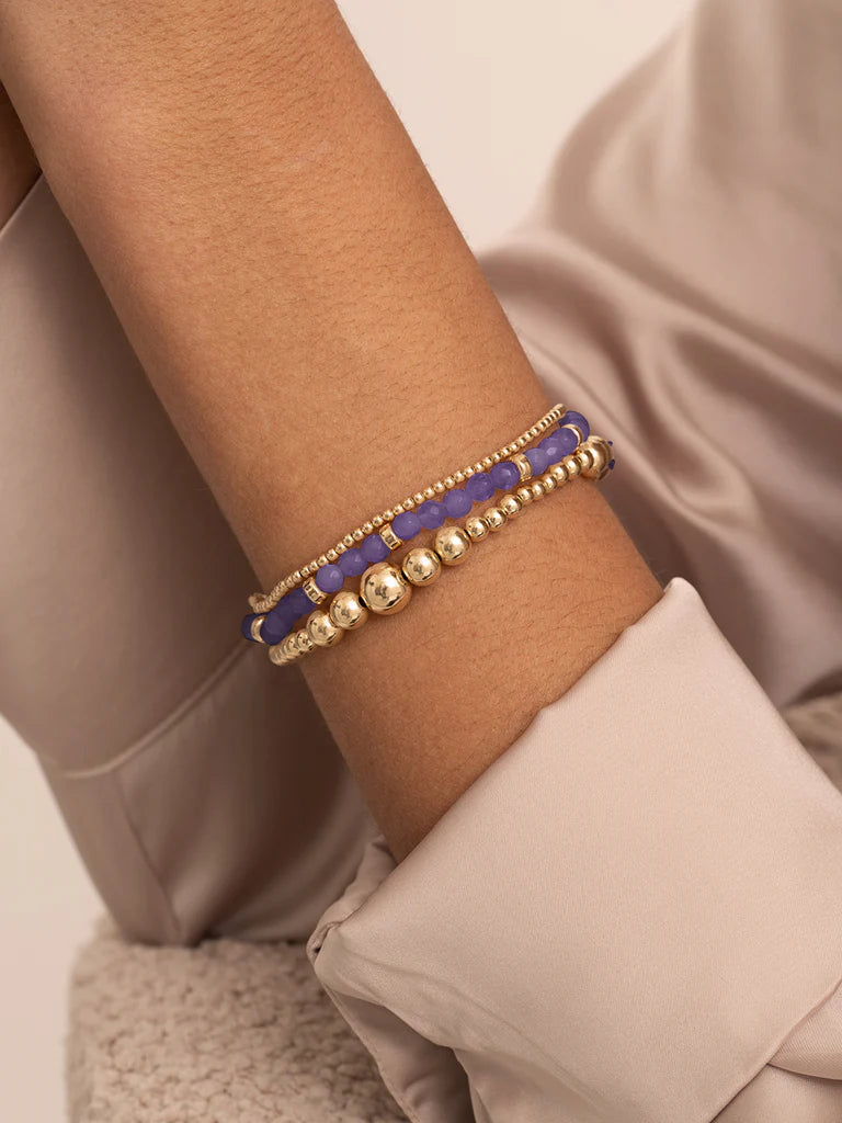 Sparkling Jewels armband Amethyst Roundel Interstellar - Gold SBG-GEM05-MIX-RDL - PansiteNederland.nl