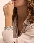 Sparkling Jewels armband Rose Quartz Cushion Cut Beads - Silver SB-S-3MM-CC-G13 - PansiteNederland.nl