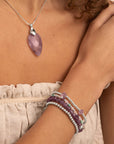 Sparkling Jewels armband Amethyst Cushion Cut Beads - Silver SB-S-3MM-CC-G05 - PansiteNederland.nl