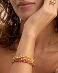 Sparkling Jewels armband Fuchsia Quartz Roundel Interstellar - Gold SBG-GEM51-MIX-RDL
