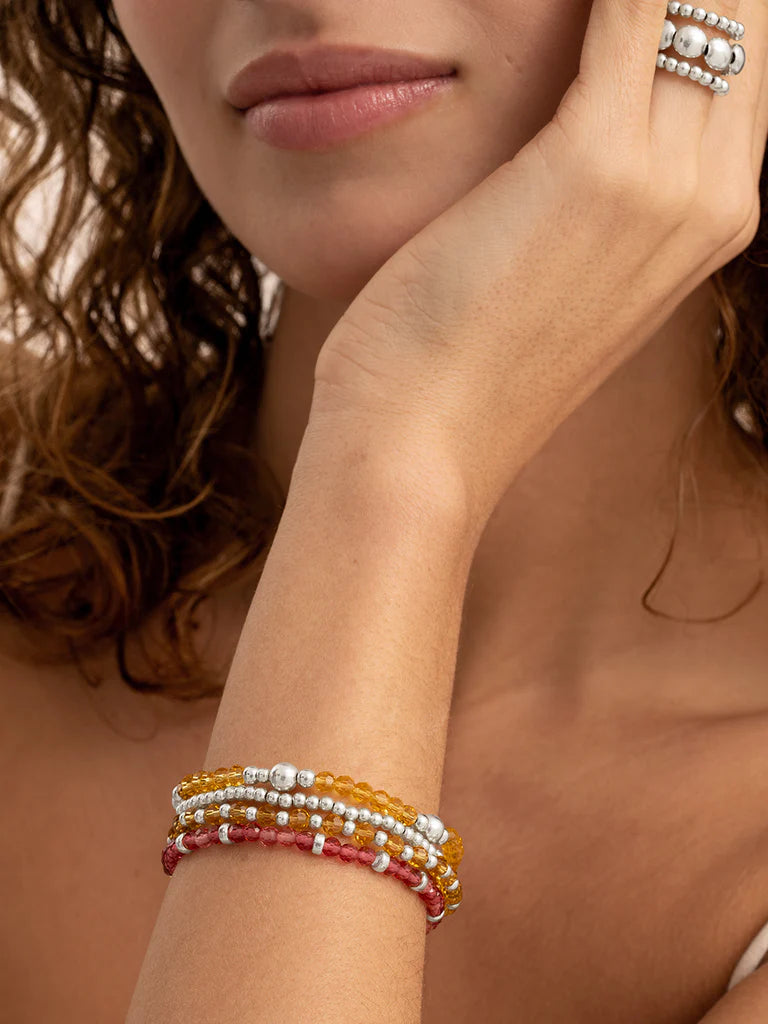 Sparkling Jewels armband Light Gold Citrine Quartz Bold Mix - Silver BLK01S-G65 - PansiteNederland.nl