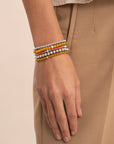 Sparkling Jewels armband Light Gold Citrine Quartz Saturn small - Silver - 4mm SB-GEM65-ADD-4MM - PansiteNederland.nl