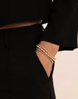 Sparkling Jewels armband Bicolor mix 2mm gold + 3mm silver SB-BI-MIX-03 - PansiteNederland.nl